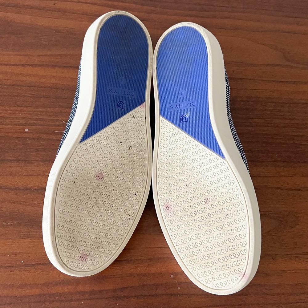Rothy's Women's Slip-On Sneakers Navy White Knit Size 11 Casual Shoes - Picture 7 of 7